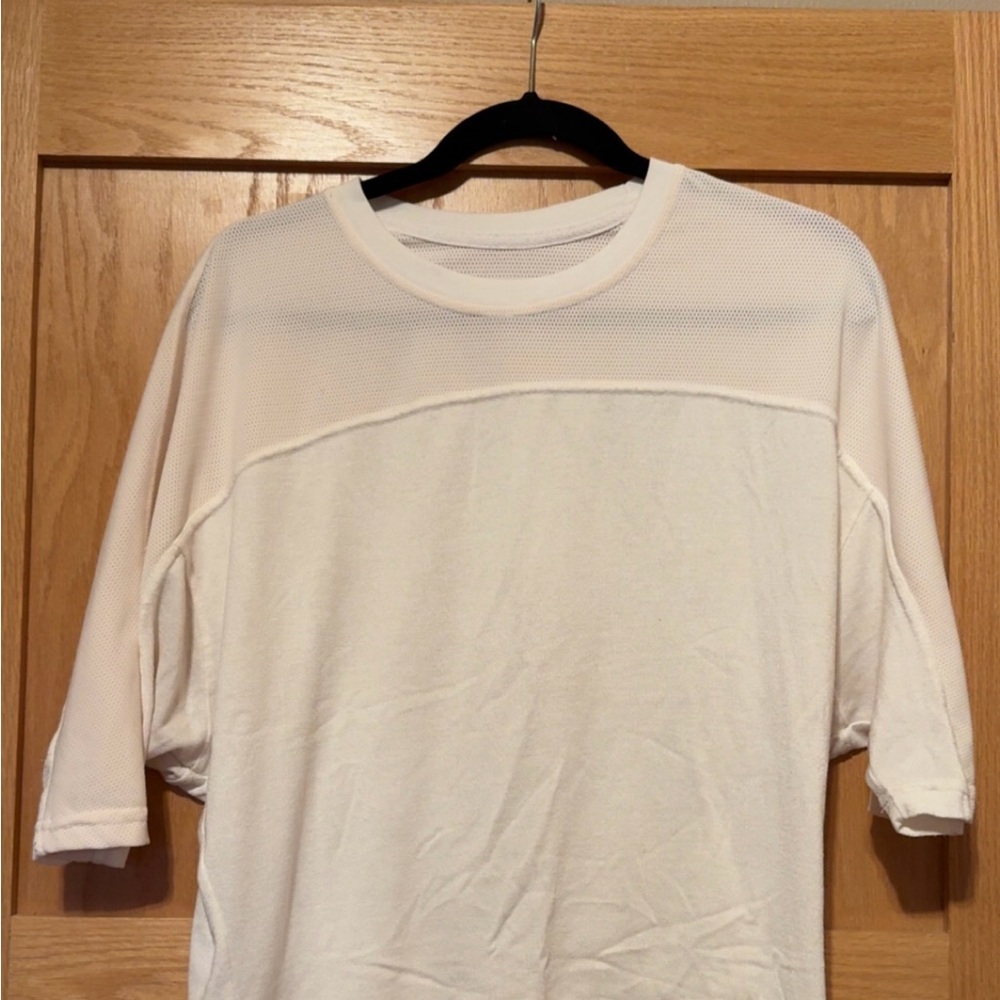 ZYIA White Mesh Sleeve Top